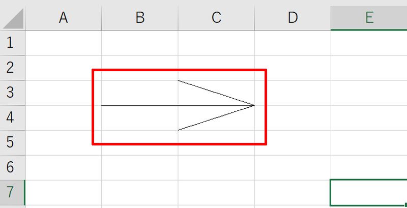 罫線で矢印を表現する方法